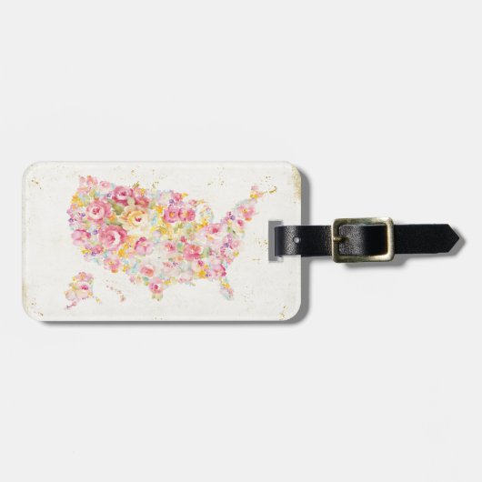 米国の花の地図 ラゲッジタグ (正面横)