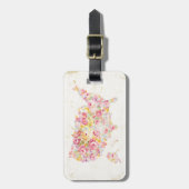 米国の花の地図 ラゲッジタグ (正面縦)