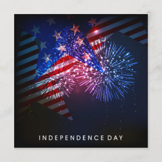 米国の花火・7月4日招待状 招待状
