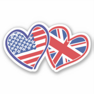 米国の英国のハートフラグ シール