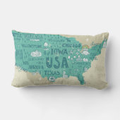 米国の落書きの地図 ランバークッション (裏面)