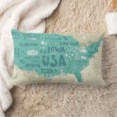 米国の落書きの地図 ランバークッション (ブランケット)