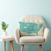 米国の落書きの地図 ランバークッション (椅子)
