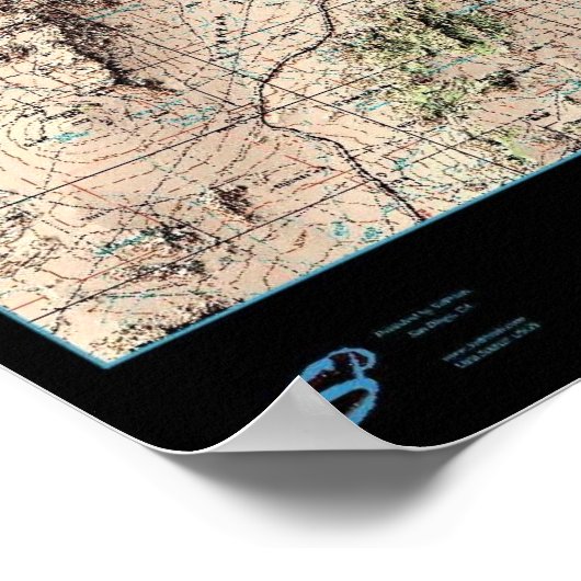 米国の衛星ポスター、サザンネバダの地図 ポスター (角)