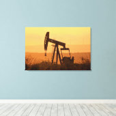 米国の西テキサス州のポンプ油 キャンバスプリント (インサイチュ (ウッドフロア))