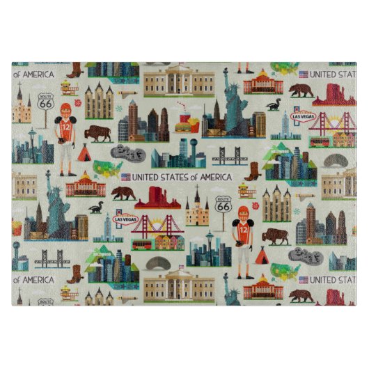 米国の記号パターン カッティングボード (正面)