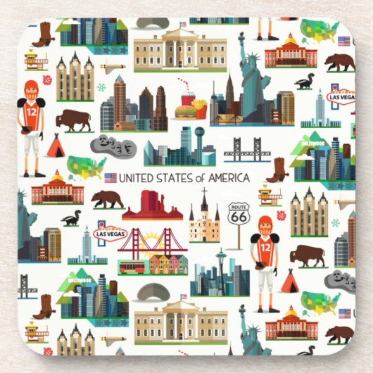 米国の記号パターン コースター (正面)