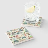 米国の記号パターン ストーンコースター (横)