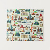 米国の記号パターン タペストリー (正面(横))