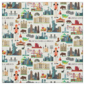 米国の記号パターン ファブリック (見本)