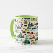 米国の記号パターン マグカップ (正面左)