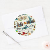 米国の記号パターン ラウンドシール (封筒)