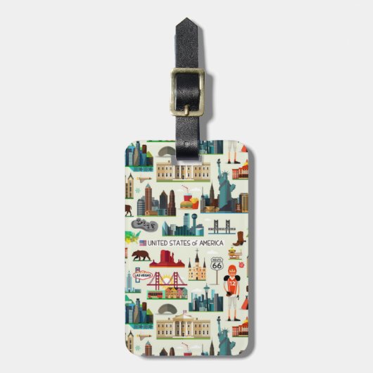 米国の記号パターン ラゲッジタグ (正面縦)