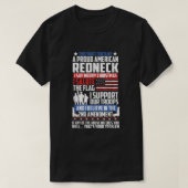 米国の誇りを持ったレッドネックが銃の軍旗を支持する Tシャツ (デザイン正面)