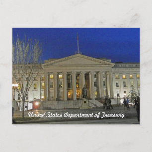 米国の財務省のWashington D.C. ポストカード