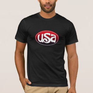 米国の赤い白くおよび黒い Tシャツ