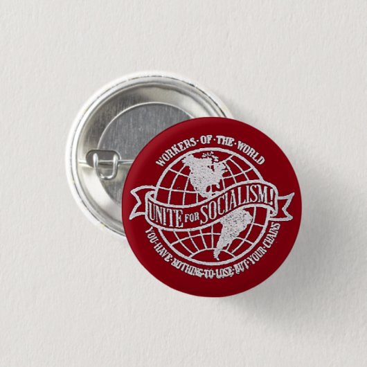 米国の赤の世界の社会党 缶バッジ (正面&裏面)
