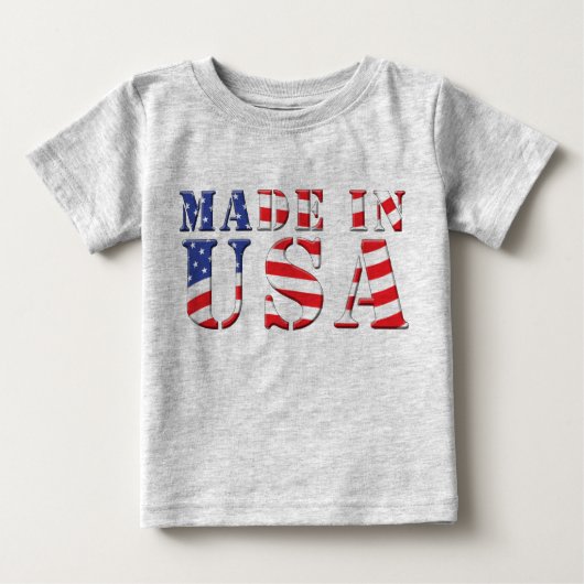 米国の赤白青の愛国心が強い色で作られる ベビーTシャツ (正面)