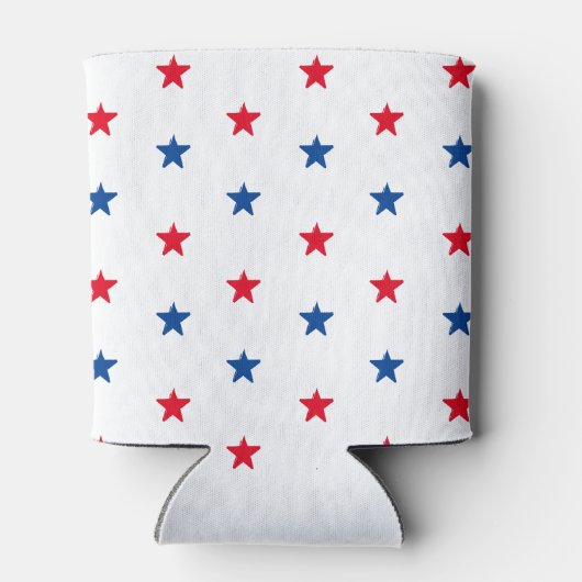 米国の赤白青愛国的な星模様 缶クーラー (裏面)