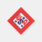 米国の赤、白、青（星あり） スタンダードカクテルナプキン (角)