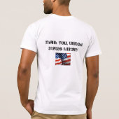 -米国の軍の米国旗ありがとう Tシャツ (裏面)