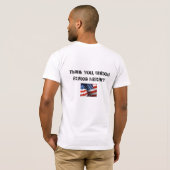 -米国の軍の米国旗ありがとう Tシャツ (裏面フル)
