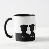 米国の軍隊ブランチのシルエット マグカップ (左)
