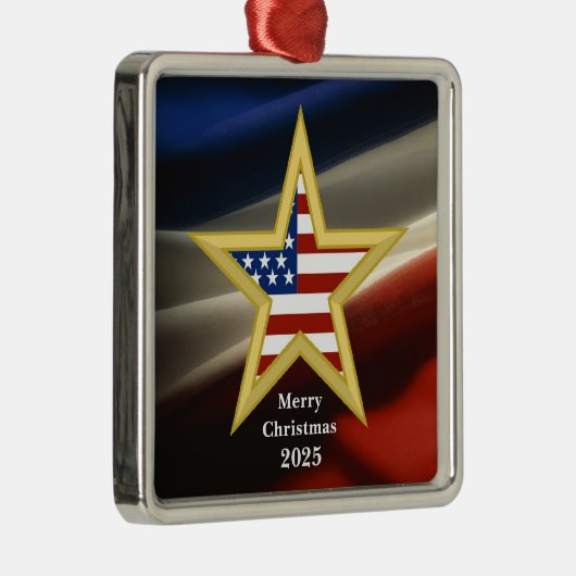 米国の軍隊-金ゴールドの星-旗のオーナメント メタルオーナメント (右)