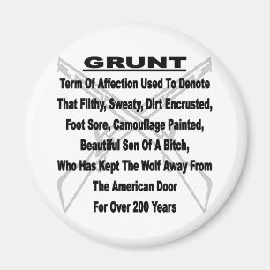 米国の軍隊GRUNTの定義 マグネット