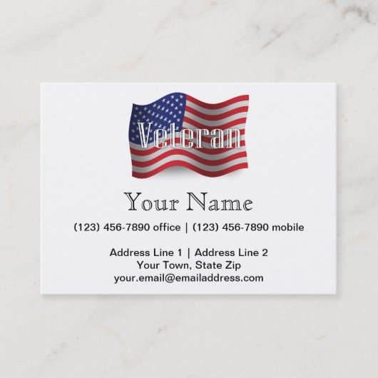 米国の退役軍人の振る旗 名刺 (正面)