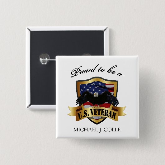 米国の退役軍人ピンがあることパーソナライズな誇りを持った 缶バッジ (正面&裏面)