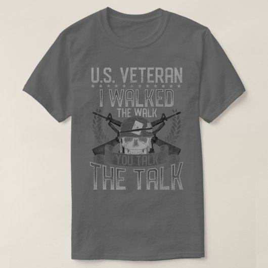 米国の退役軍人私はあなたが話す散歩を歩いた Tシャツ (デザイン正面)