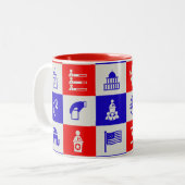 米国の選挙を行う ツートーンマグカップ (正面左)