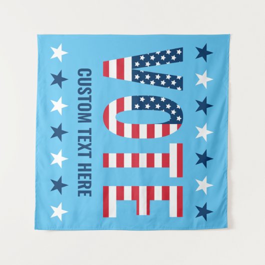 米国の選挙を赤白と青で行う タペストリー (正面(横))