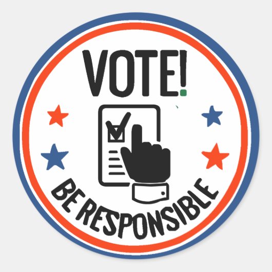 米国の選挙アメリカ選挙登録票 ラウンドシール (正面)