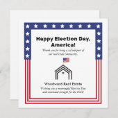 米国の選挙日 | 実在Estate Thank You Clients サンキューカード (正面/裏面)