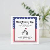 米国の選挙日 | 実在Estate Thank You Clients サンキューカード (スタンド正面)