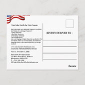 米国の選挙運動候補者紹介 ポストカード (裏面)