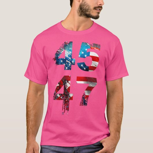 米国の選挙2024 - 45-47 Tシャツ (正面)
