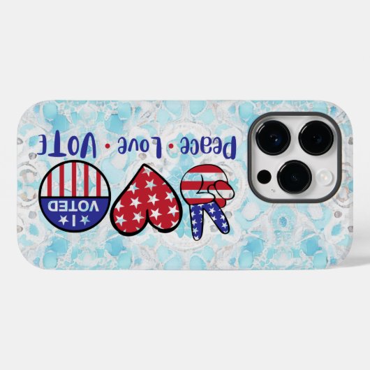 米国の選挙 – 平和の愛の投票、選挙日 Case-Mate iPhoneケース (裏面 (横))