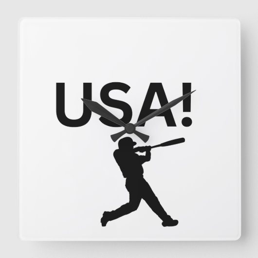 米国の野球選手でドットをボールとして使う スクエア壁時計 (正面)
