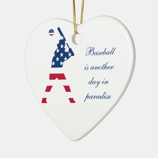 米国の野球選手アメリカ国旗 セラミックオーナメント (左)