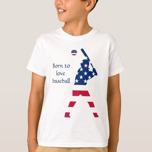 米国の野球選手アメリカ国旗 Tシャツ (正面)