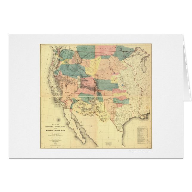 米国の鉄道調査の地図1858年 (正面横)