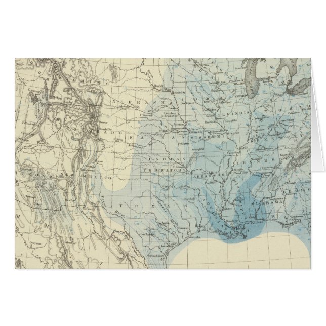 米国の降雨図 (正面横)