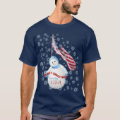 米国の雪だるまのTシャツからのメリークリスマス Tシャツ (正面)