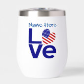 米国の青い恋パーソナライズされた旗 (正面)