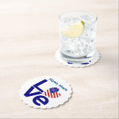 米国の青い恋パーソナライズされた旗 ペーパーコースター (インサイチュ)