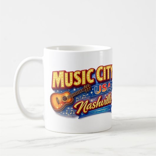 米国の音楽の街 ナッシュビル コーヒーマグカップ (左)