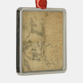 米国の領域の地図 メタルオーナメント (右)